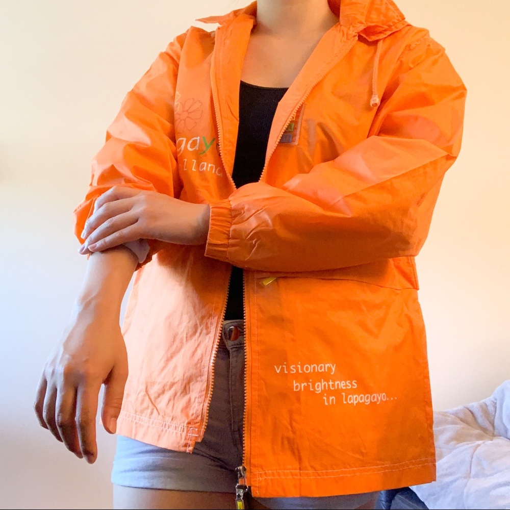 Orange Waterproof Zip-Up Jacket